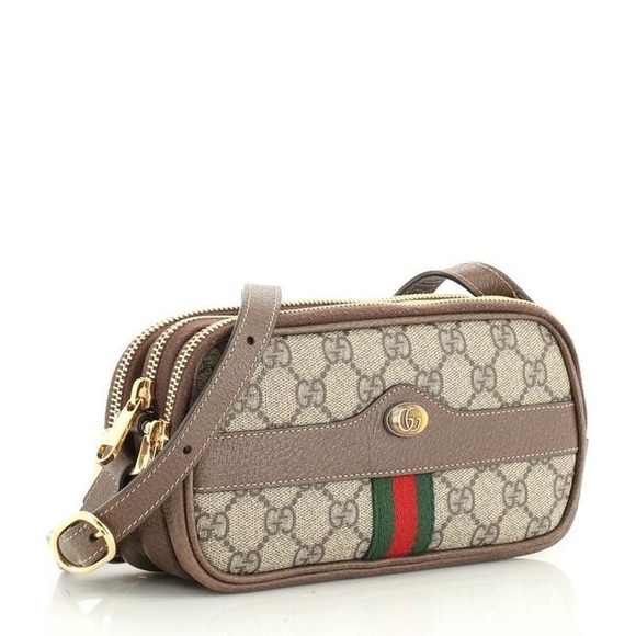 Gucci Bags Gucci Ophidia Triple Zip Crossbody Bag Gg Coated Canvas